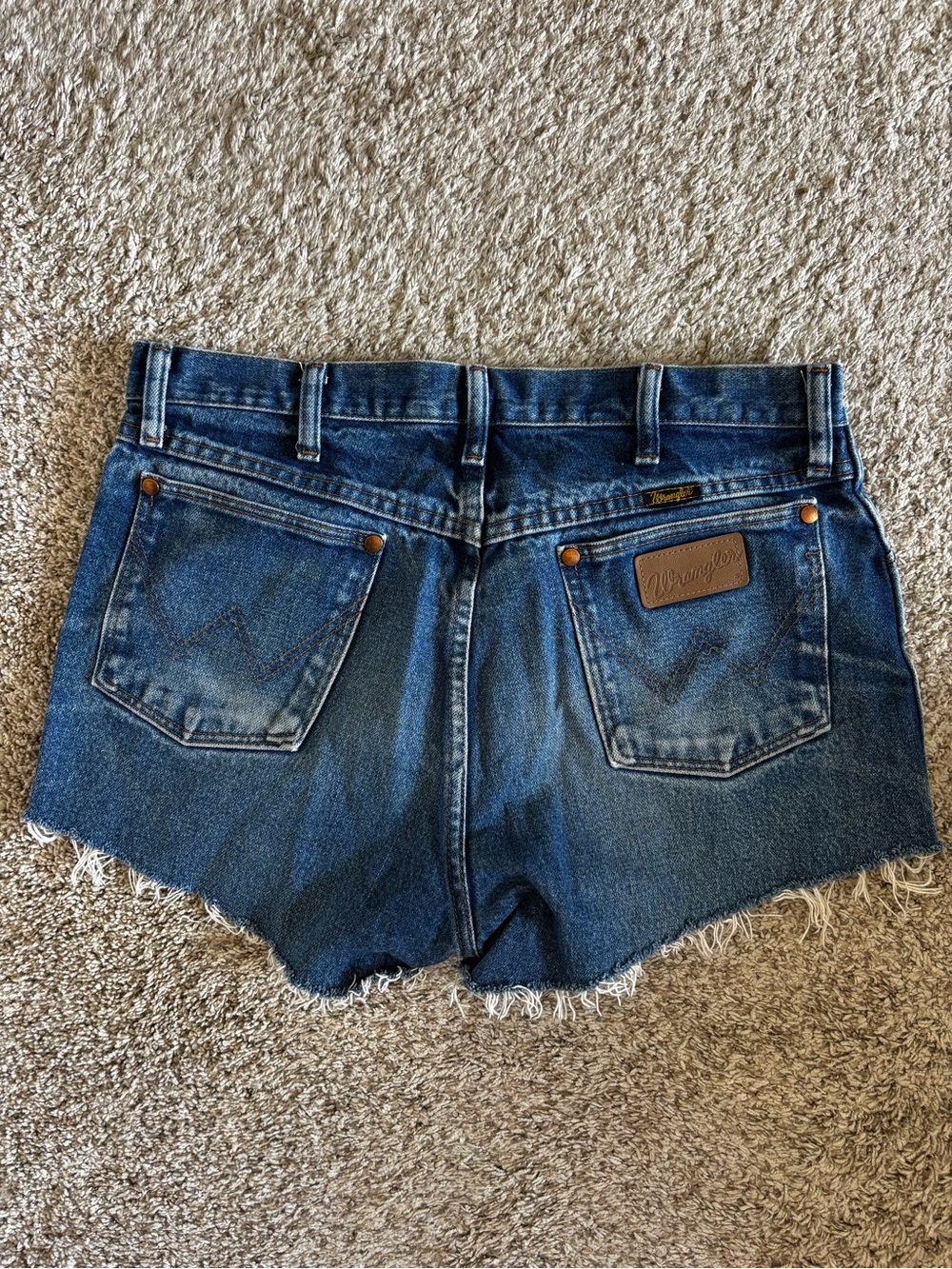 Wrangler Womens Dark Blue Denim Cutoff Shorts